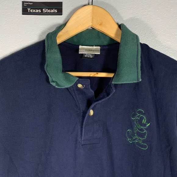 Disney Mickey Mouse Blue Green Polo - Picture 2 of 5